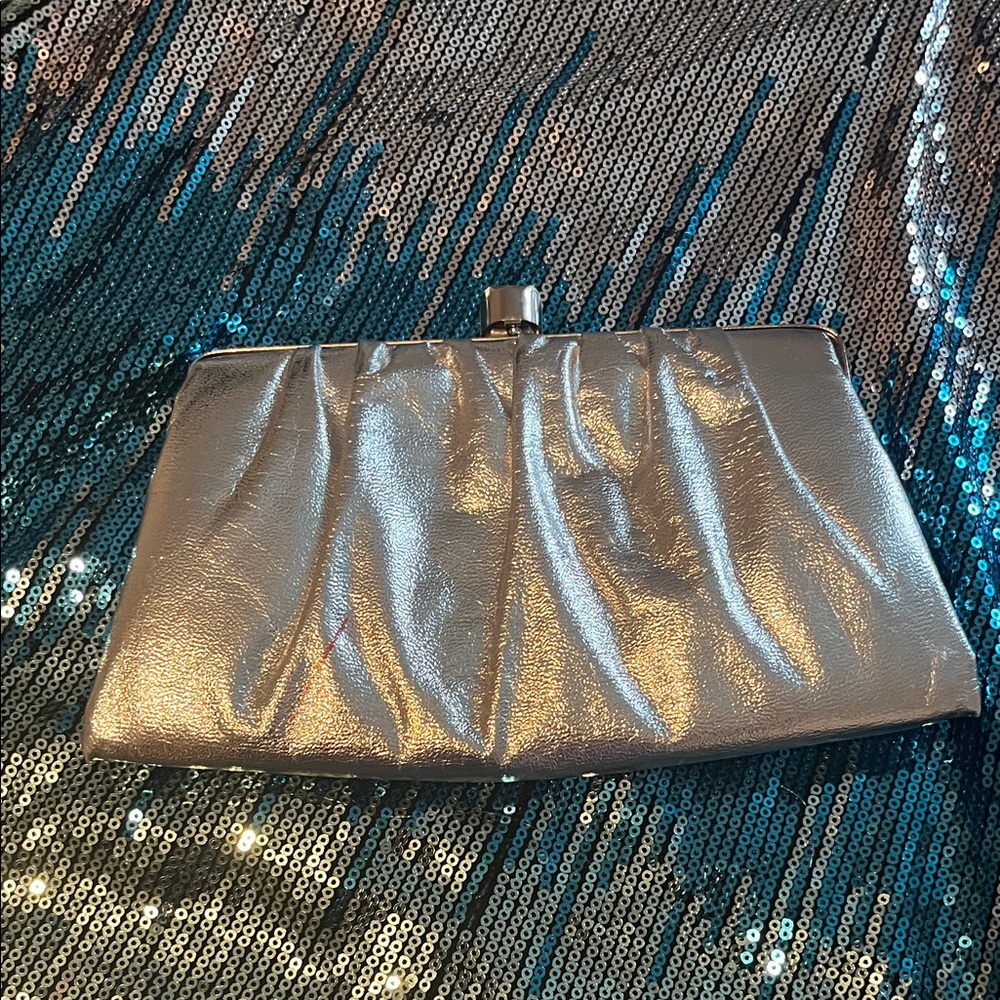 Metallic Silver Clutch